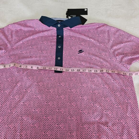 GREYSON Men's XL Plus Or Minus Polo Shirt Wild Rose Pink Golf Performance NWT - Picture 10 of 12